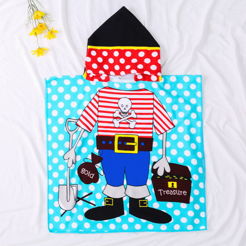 Kid Baby Cartoon Bath Towel Microfiber Hooded Beach Towel Pajamas