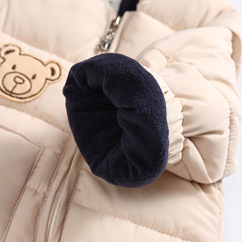 Baby Boy Girl Cartoon Bear Romper Double Zipper Snowsuit