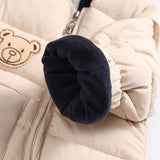 Baby Boy Girl Cartoon Bear Romper Double Zipper Snowsuit