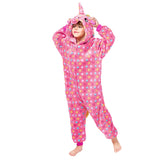 Kid Girl Cartoon Animal One-piece Flanel Unicorn Pajamas