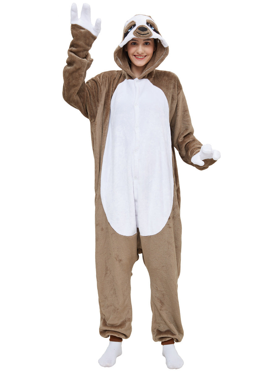 Family Matching Cartoon Animal One-piece Parent-child Pajamas