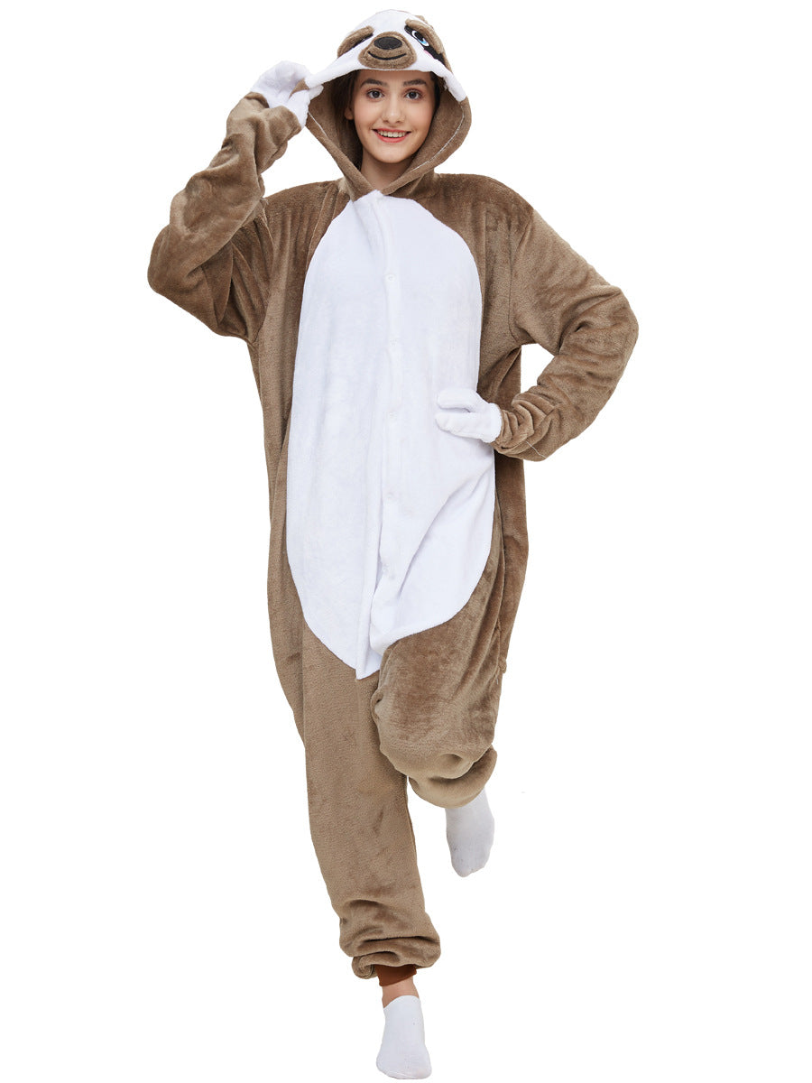 Family Matching Cartoon Animal One-piece Parent-child Pajamas