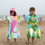 Kid Baby Toddlers Cotton Beach Towel Multi-use Swim Poncho Bathrobe Pajamas 2-7 Years
