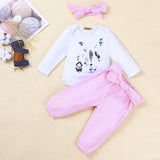 Baby Girl Easter Bunny Pink Bow Ins Printed 2 Pcs