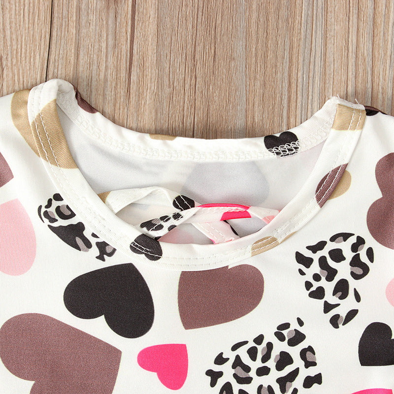 Kid Baby Girl Long Sleeve Love Spring Autumn Valentine's Day Flower Dresses