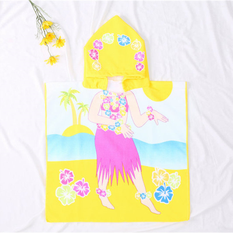 Kid Baby Cartoon Bath Towel Microfiber Hooded Beach Towel Pajamas
