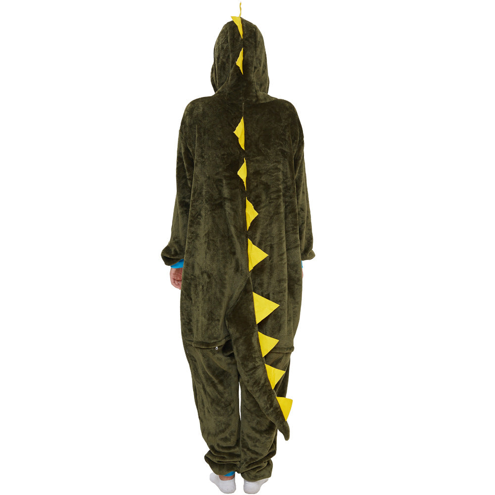 Family Matching Army Green Spiny Dragon Cartoon Animal Cute Pajamas