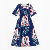 Family Matching Printed Mother-daughter Mid-sleeve Dress