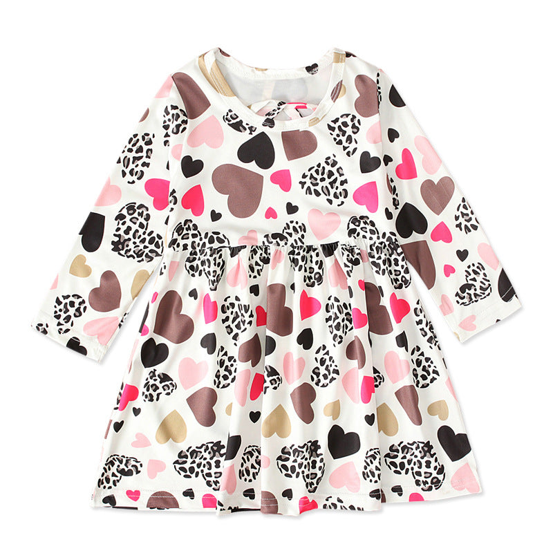 Kid Baby Girl Long Sleeve Love Spring Autumn Valentine's Day Flower Dresses