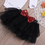 Baby Girl Valentine's Day Onesie Mesh 2 Pcs Sets