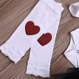 Baby Girl Valentine's Day Onesie Mesh 2 Pcs Sets
