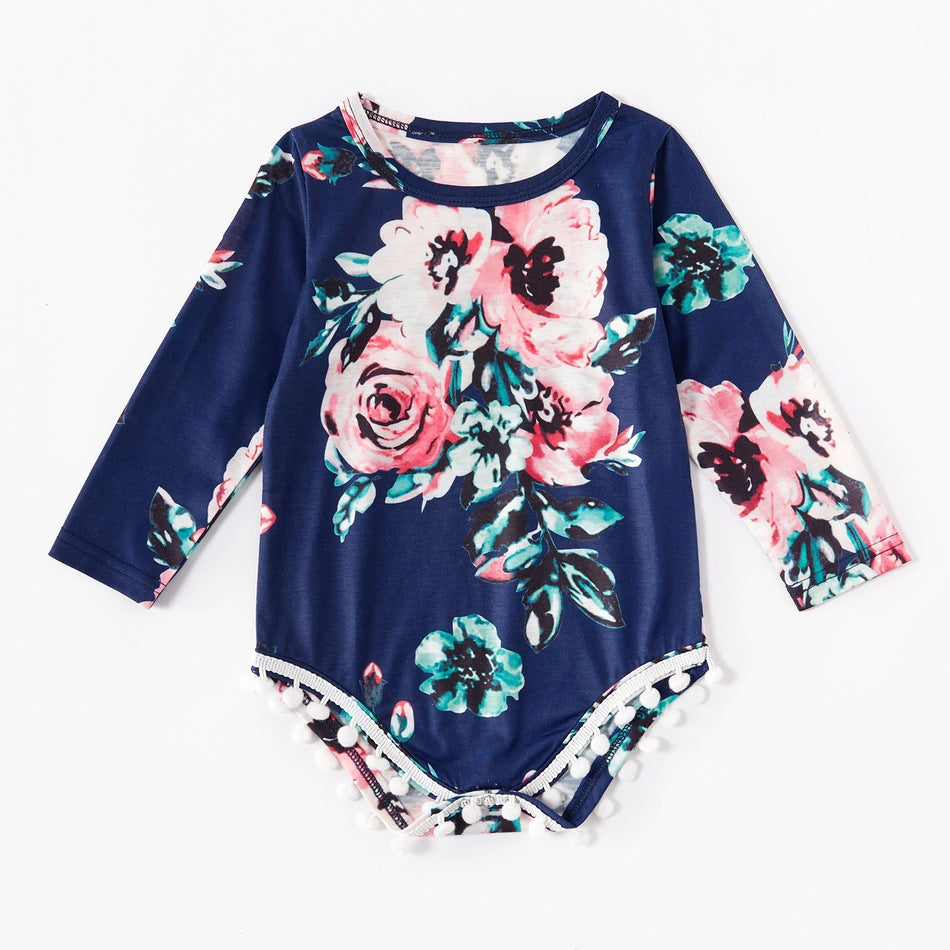 Family Matching Printed Mother-daughter Mid-sleeve Dress