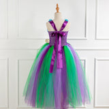 Kid Girl Long Flower Ribbow Tutu Voile Mesh Unicorn Dress