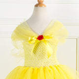 Kid Baby Girl Mesh Princess Fluffy Belle Beauty Cosplay Tutu Dress