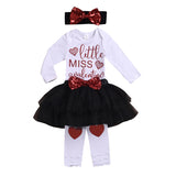 Baby Girl Valentine's Day Onesie Mesh 2 Pcs Sets