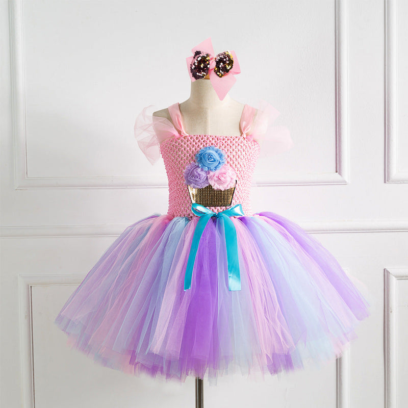 Kid Baby Girls Party Princess Flower Sequin Tutu Dress