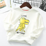 Kid Girl Cartoon Dinosaur Printed Sweatshirt Crew Neck Shirt