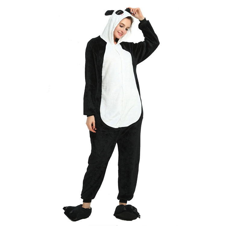Family Matching Parent-child Flannel Cartoon One-piece Pajamas