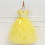 Kid Baby Girl Mesh Princess Fluffy Belle Beauty Cosplay Tutu Dress