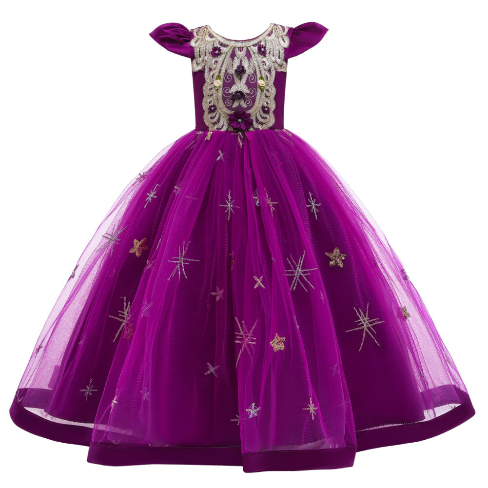 Kid Girl Hosts Show Princess Long Dress