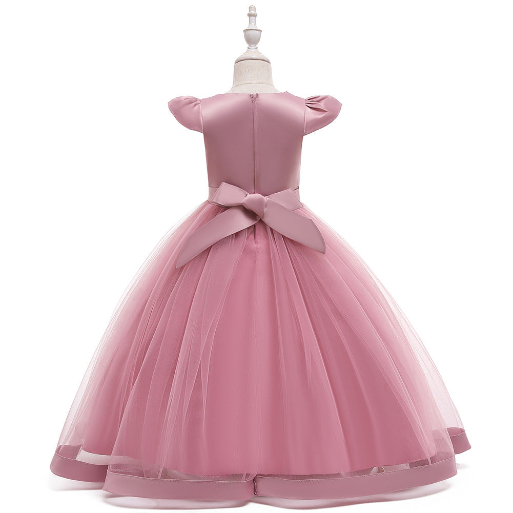Kid Girl Hosts Show Princess Long Dress