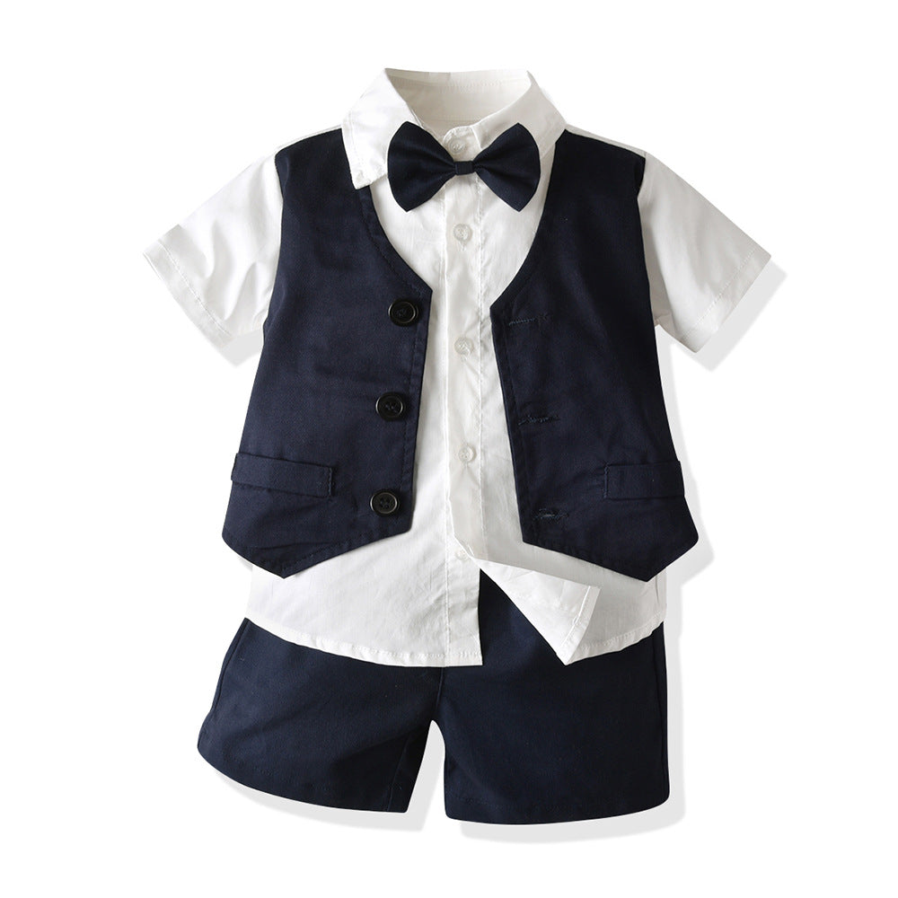 Kid Baby Boy Gentleman Suit False Shorts 2 Pcs Sets