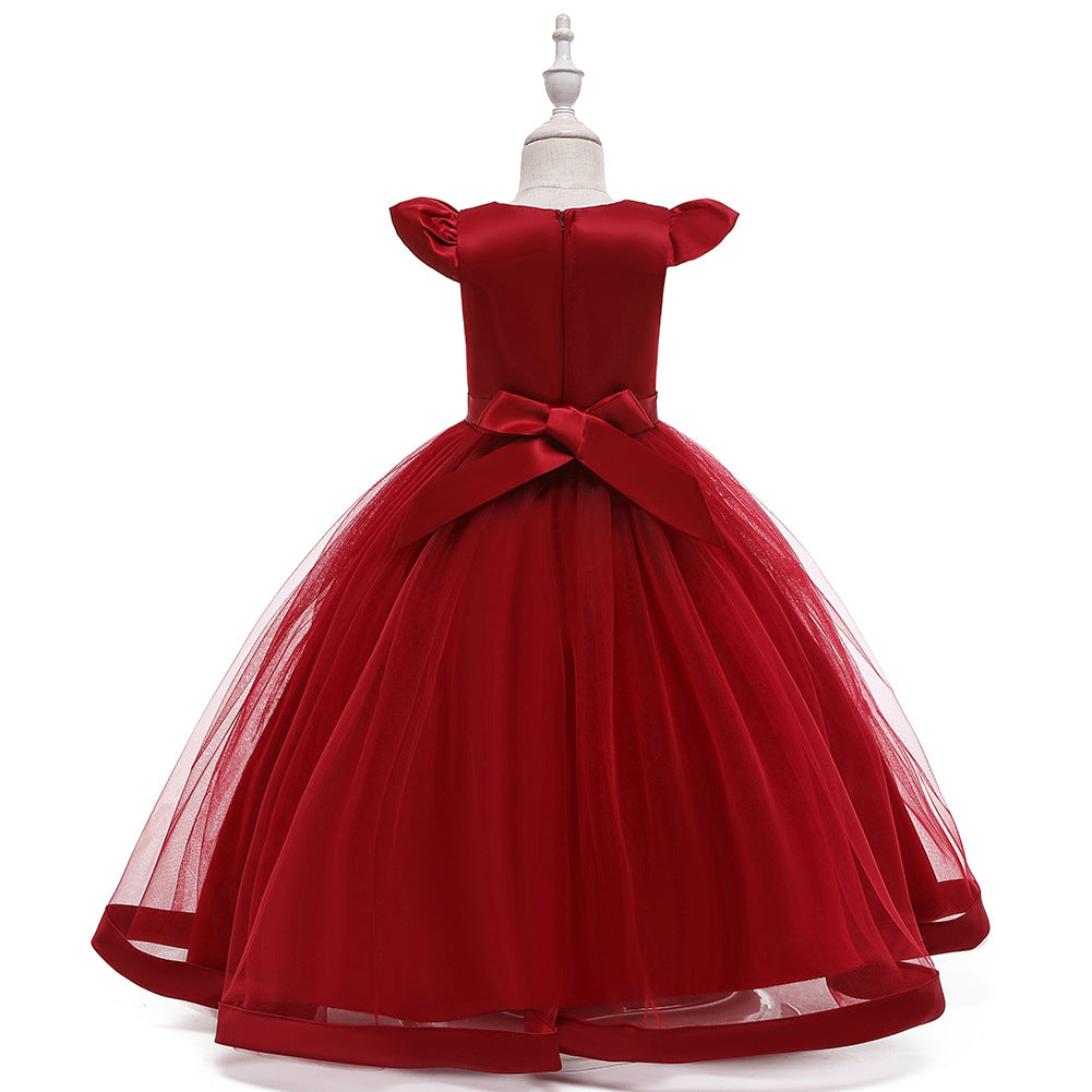 Kid Girl Hosts Show Princess Long Dress