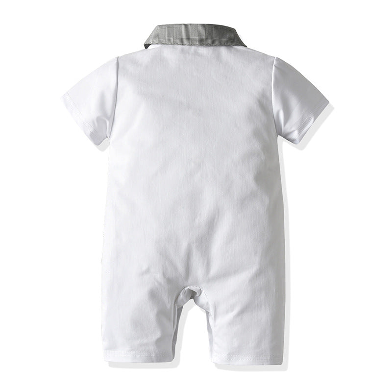 Baby Boy Onesie Gentleman Short Sleeve Climbing Suit Rompers
