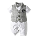 Baby Boy Onesie Gentleman Short Sleeve Climbing Suit Rompers