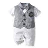 Baby Boy Onesie Gentleman Short Sleeve Climbing Suit Rompers