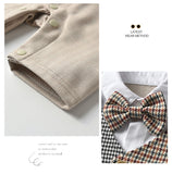 Boy Baby Harlequin Gentleman Short Sleeved Suit Romper
