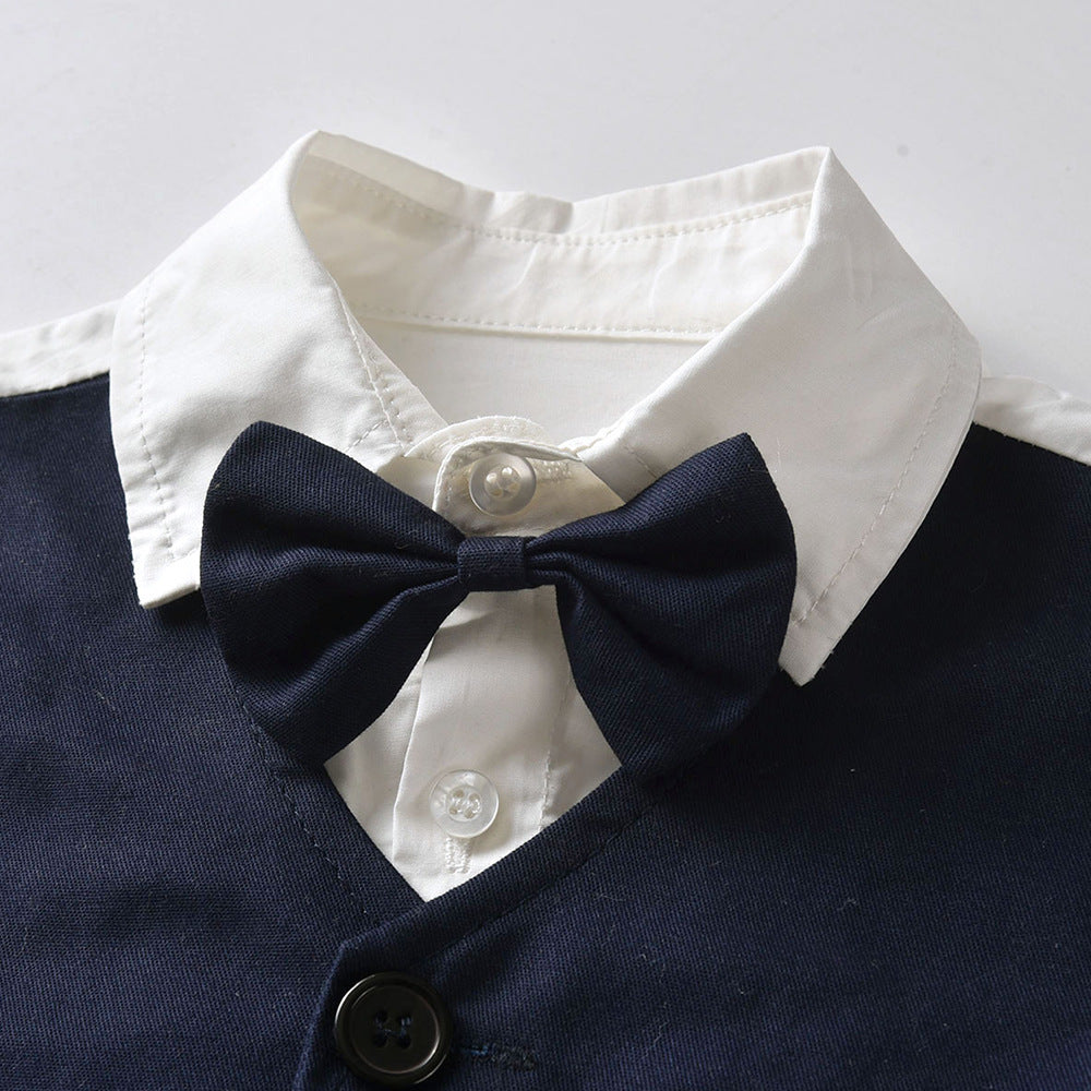 Kid Baby Boy Gentleman Suit False Shorts 2 Pcs Sets