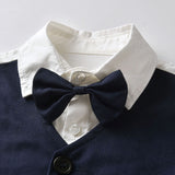 Kid Baby Boy Gentleman Suit False Shorts 2 Pcs Sets