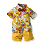 Kid Baby Boy Multi-color Beach Suit Summer Short-sleeved Floral Casual 2 Pcs Set