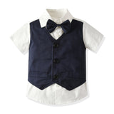 Kid Baby Boy Gentleman Suit False Shorts 2 Pcs Sets