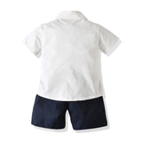 Kid Baby Boy Gentleman Suit False Shorts 2 Pcs Sets