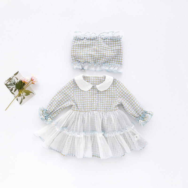 Kids Dress Lolita Little Flower Doll Collar Sweet Mesh Dress