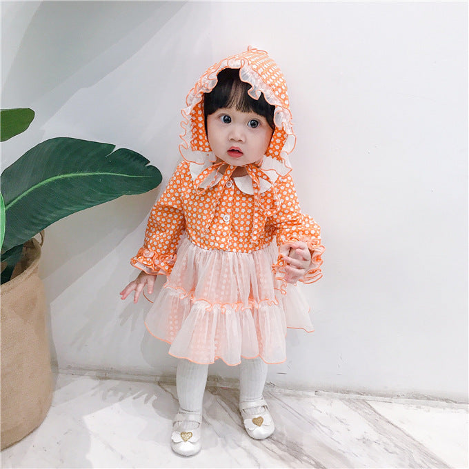 Kids Dress Lolita Little Flower Doll Collar Sweet Mesh Dress