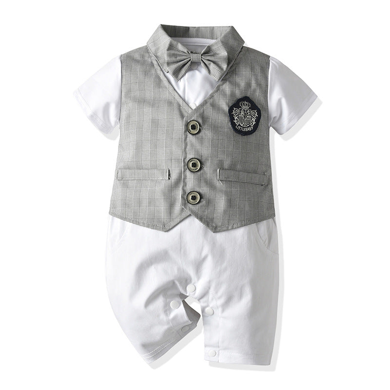 Baby Boy Onesie Gentleman Short Sleeve Climbing Suit Rompers