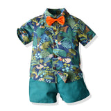 Kid Baby Boy Multi-color Beach Suit Summer Short-sleeved Floral Casual 2 Pcs Set
