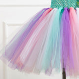 Kid Girl Rainbow Unicorn Princess Dress Halloween Carnival Dress