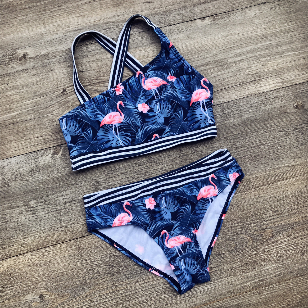Kid Girls One-shoulder Flamingo One-piece Swimsuit