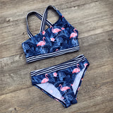 Kid Girls One-shoulder Flamingo One-piece Swimsuit