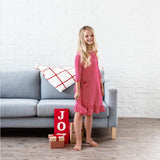 Family Matching Mid-sleeve Pocket Leaf Parent-child Dresses