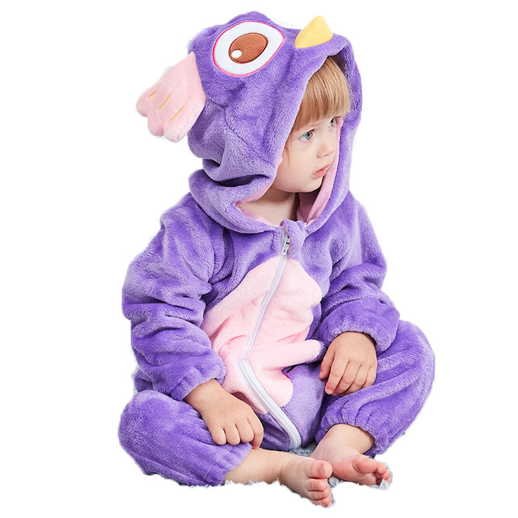 Baby Girl Animal Romper Warm Winter Pajamas