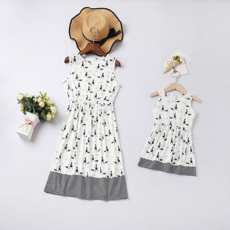 Family Matching Mother-daughter Sundress Summer Sleeveless Dresses