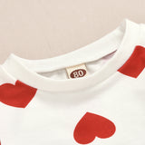 Kid Baby Girl Spot Valentine Suit Cotton Long Sleeve 2 Pcs Sets