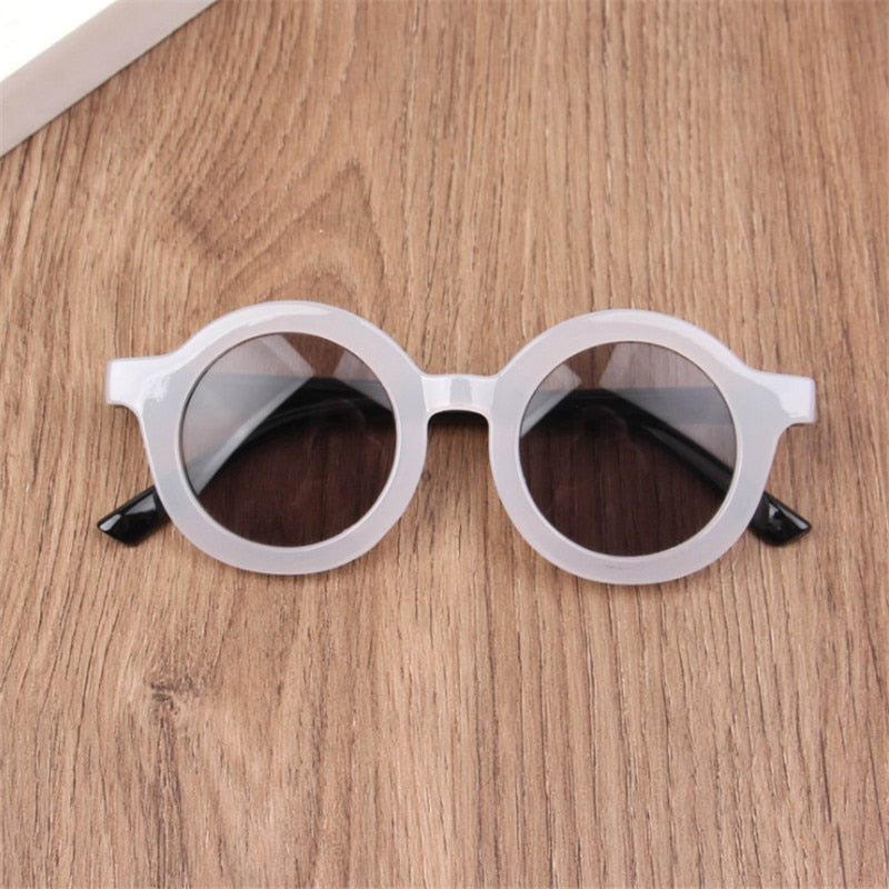 Boy Girl Cute Cartoon Bear Shape Fashion Round Sunglasses