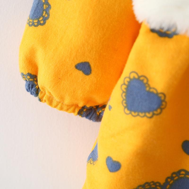 Baby Girl Floral Long Sleeve Flannelette Lining Thicken Dress 2 Pcs Sets