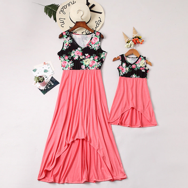 Family Matching Parent-child Digital Print Dress